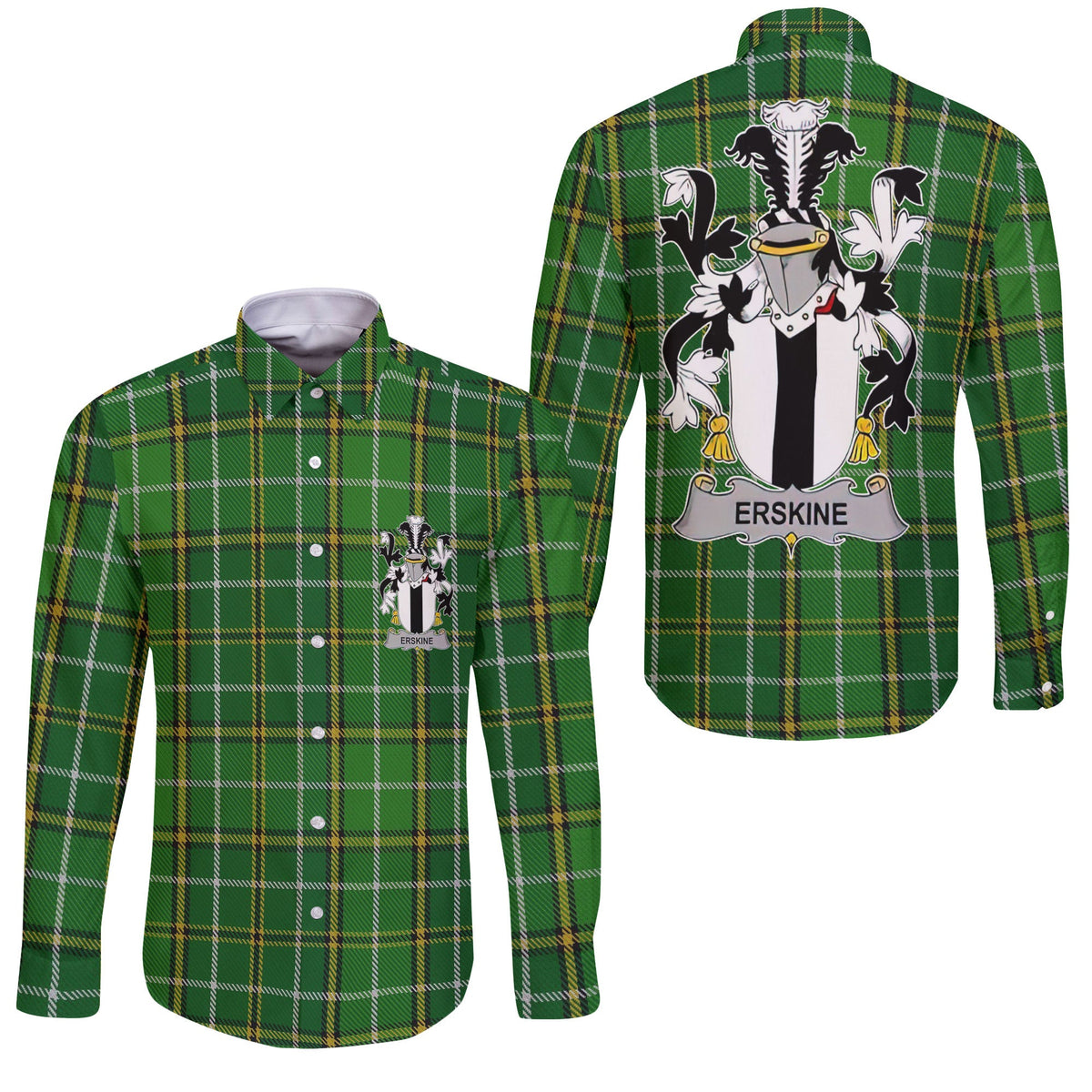 Erskine Long Sleeve Button Shirts Crest And National Plaid Style