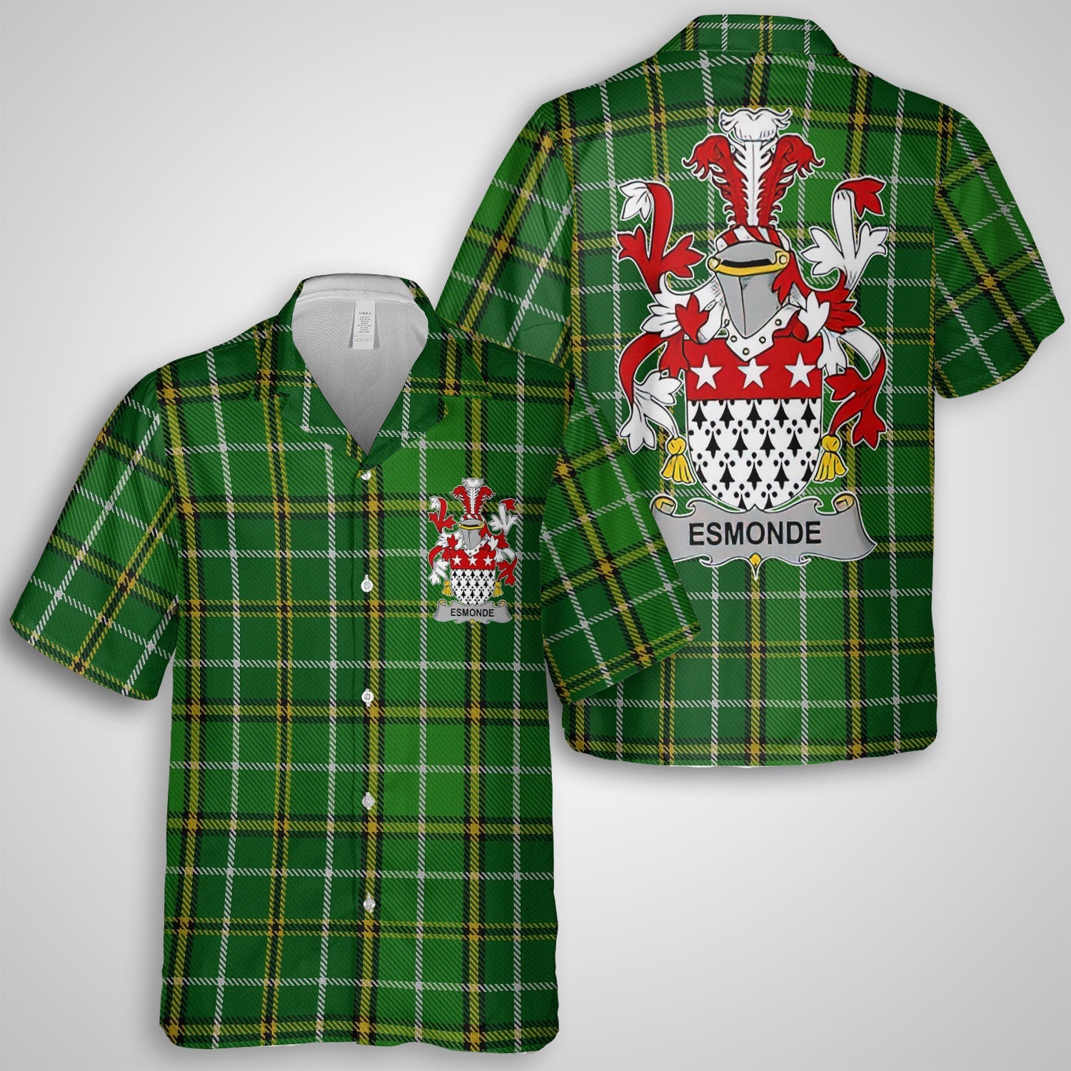 Esmonde Hawaiian Shirts Crest And National Plaid Style