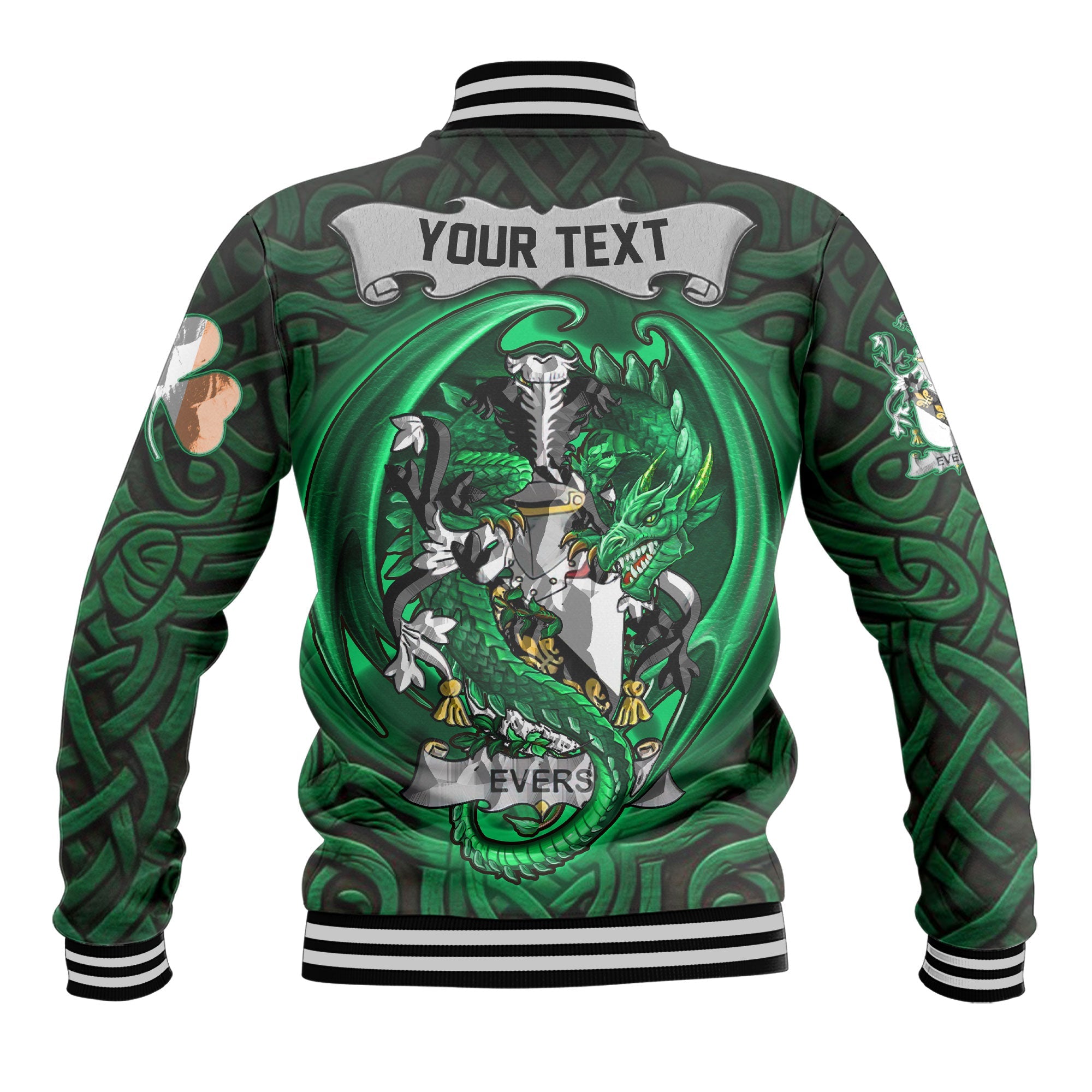 Evers Baseball Jackets The Green Dragon Of Ireland Style