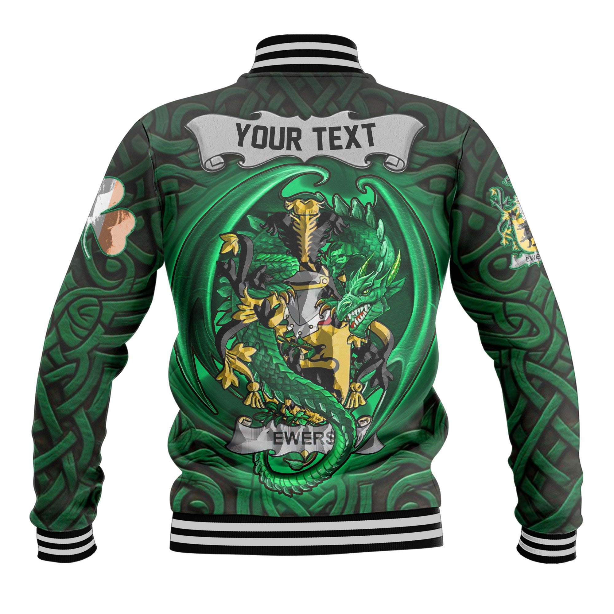 Ewers Baseball Jackets The Green Dragon Of Ireland Style