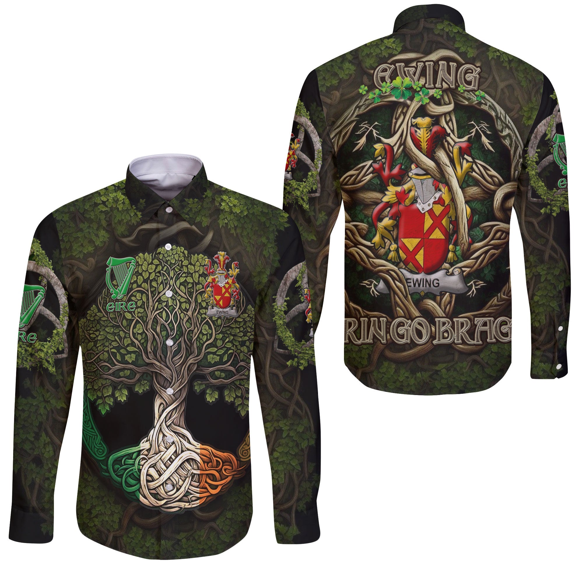 Ewing Long Sleeve Button Shirts Ireland Is My Root Style