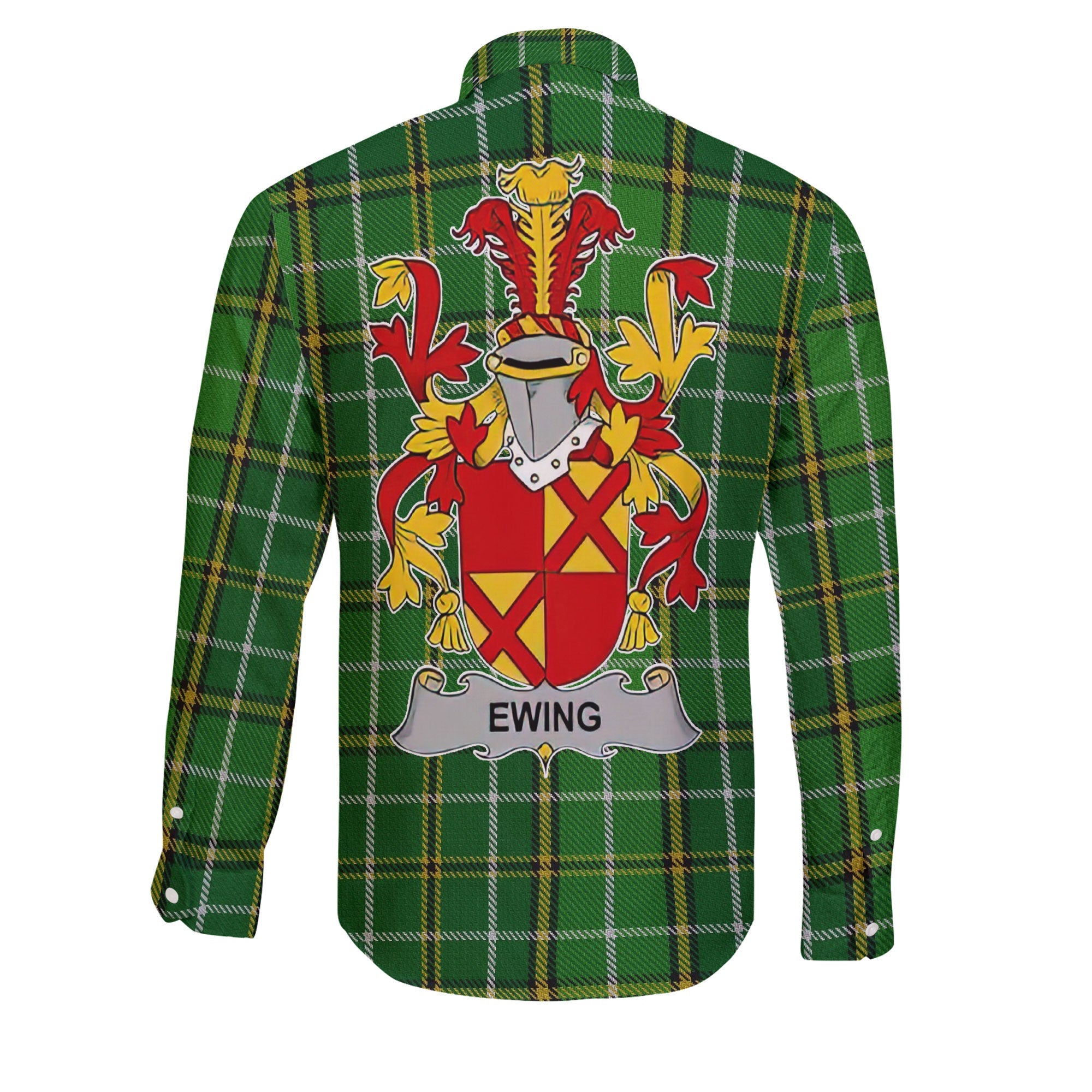 Ewing Long Sleeve Button Shirts Crest And National Plaid Style