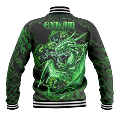 Exham Baseball Jackets Celtic Cross And Dragon Style