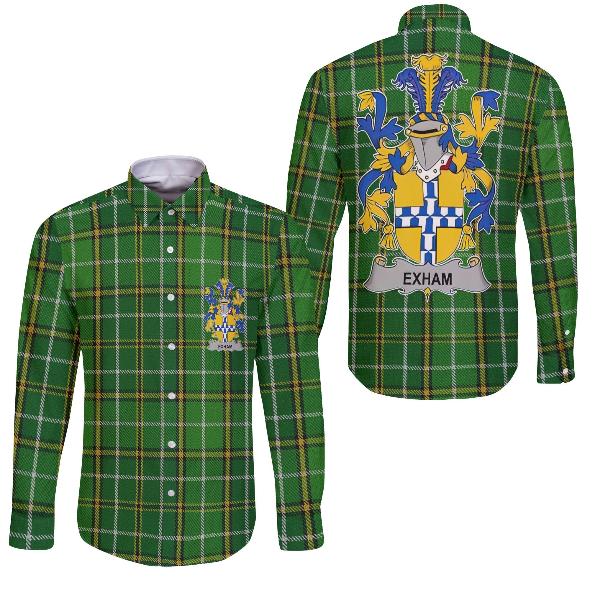 Exham Long Sleeve Button Shirts Crest And National Plaid Style