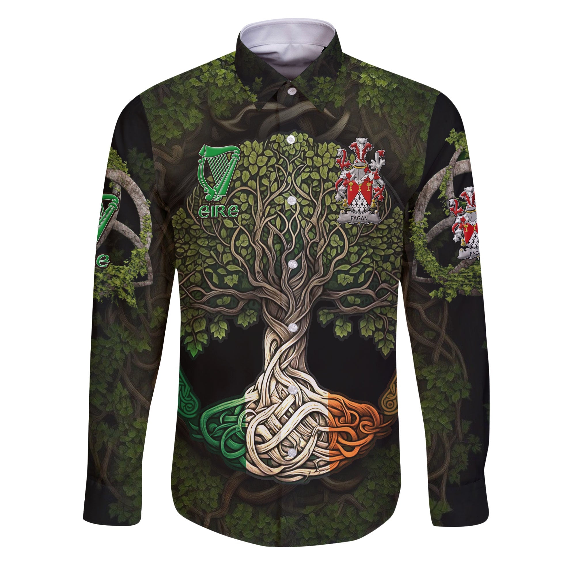 Fagan Long Sleeve Button Shirts Ireland Is My Root Style