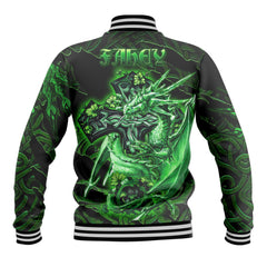 Fahey or O Fahy Baseball Jackets Celtic Cross And Dragon Style