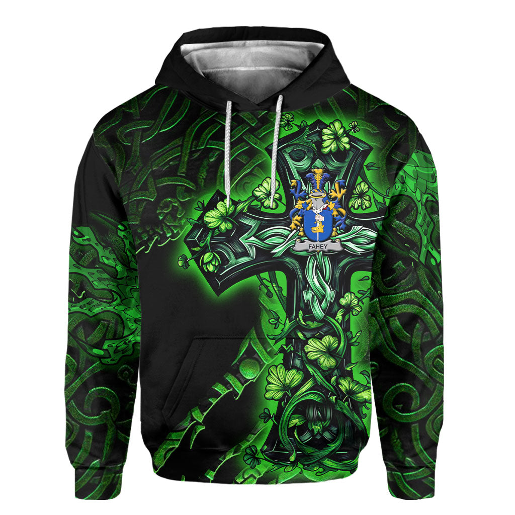 Fahey or O Fahy Hoodies Celtic Cross And Dragon Style