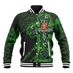 Falvey or O Falvey Baseball Jackets Celtic Cross And Dragon Style