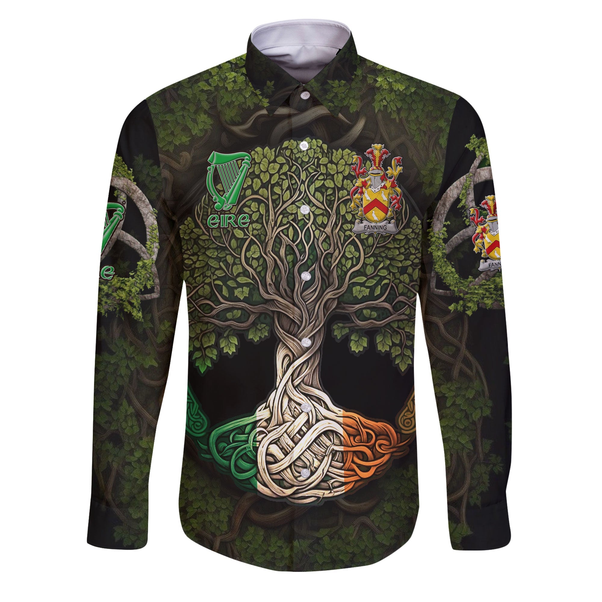 Fanning Long Sleeve Button Shirts Ireland Is My Root Style