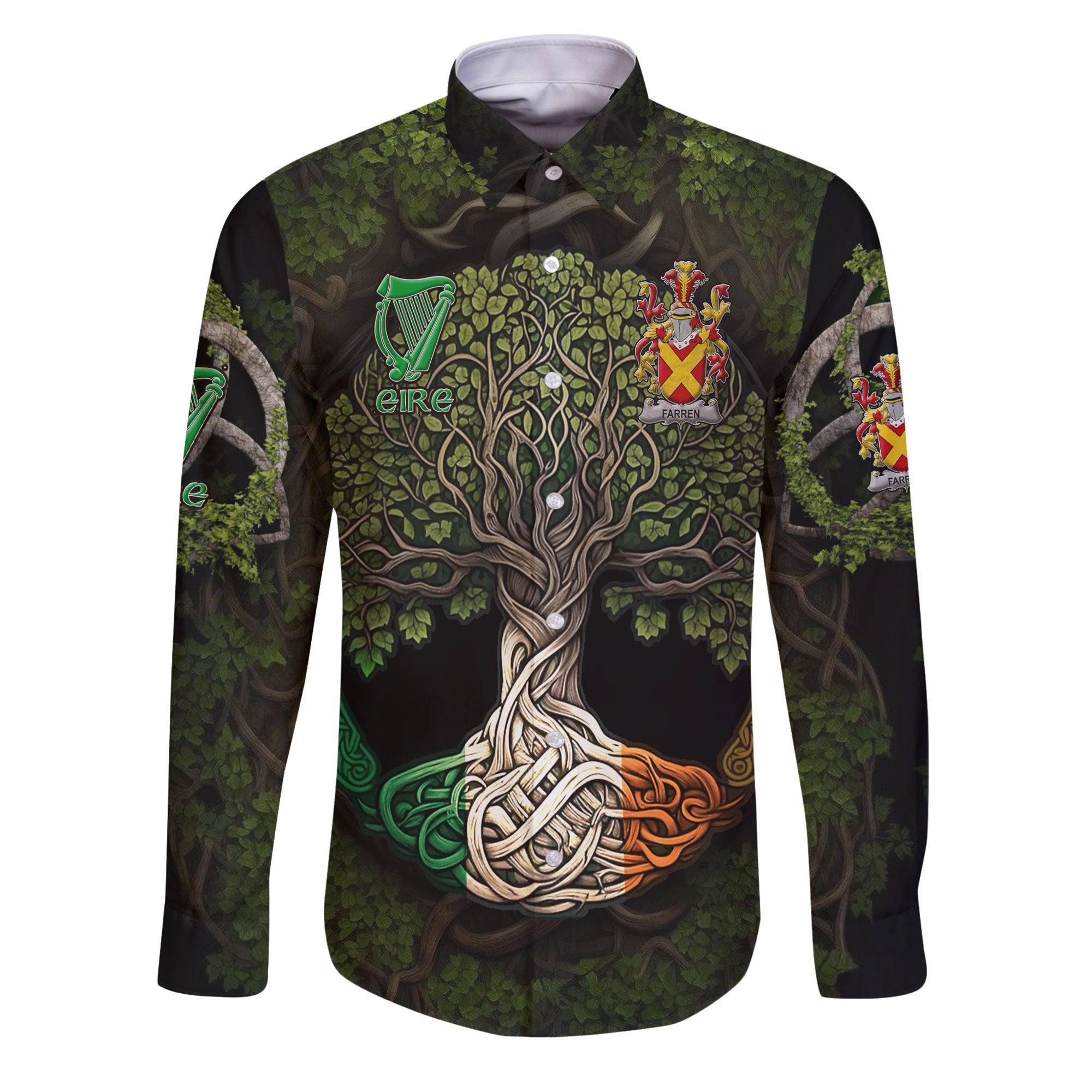 Farren or O Farren Long Sleeve Button Shirts Ireland Is My Root Style