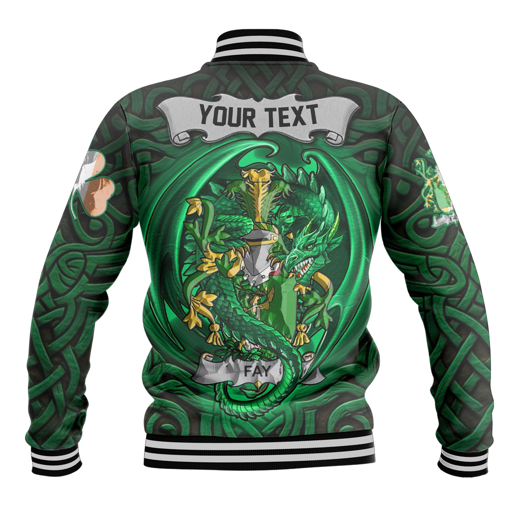 Fay or O Fee Baseball Jackets The Green Dragon Of Ireland Style