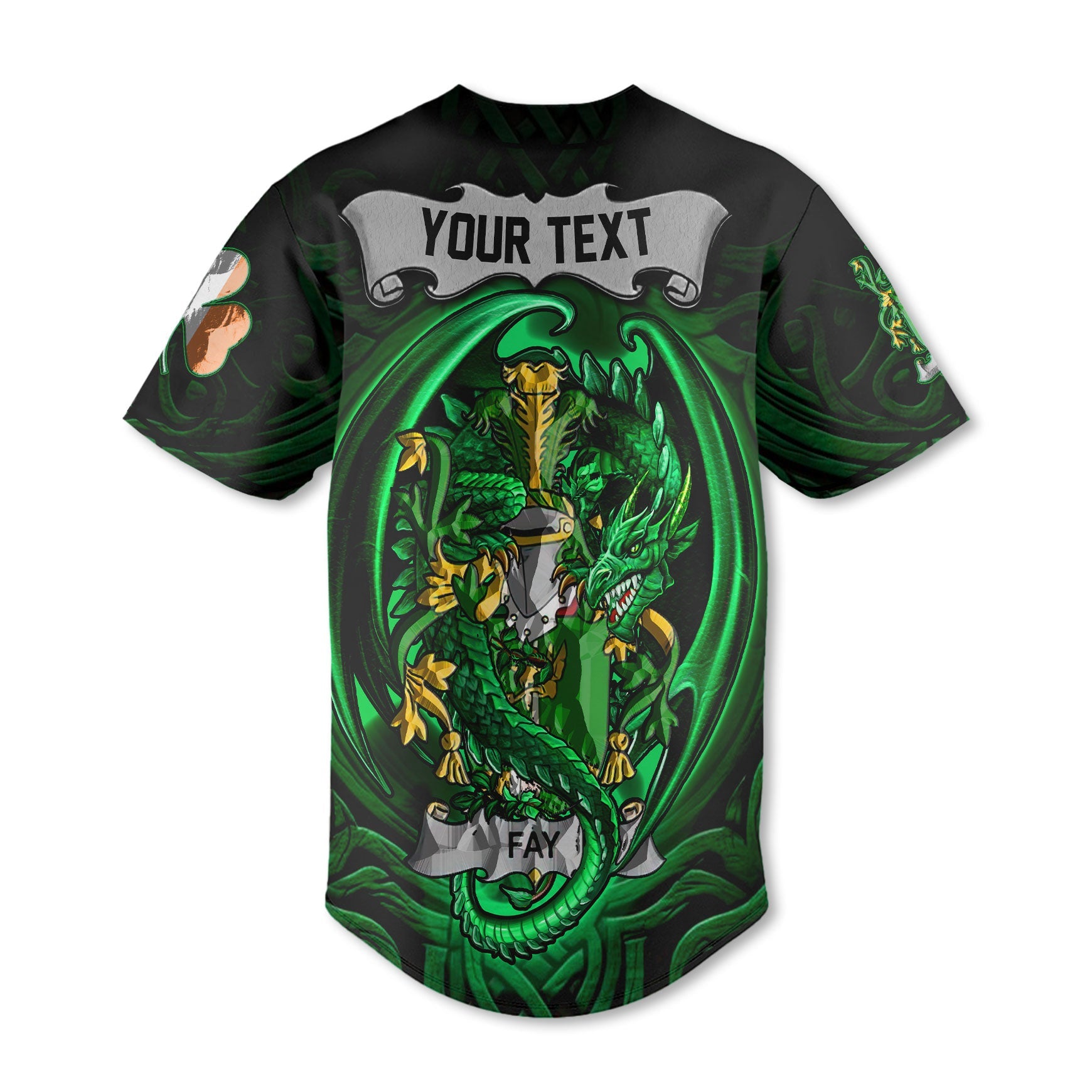 Fay or O Fee Baseball Jerseys The Green Dragon Of Ireland Style