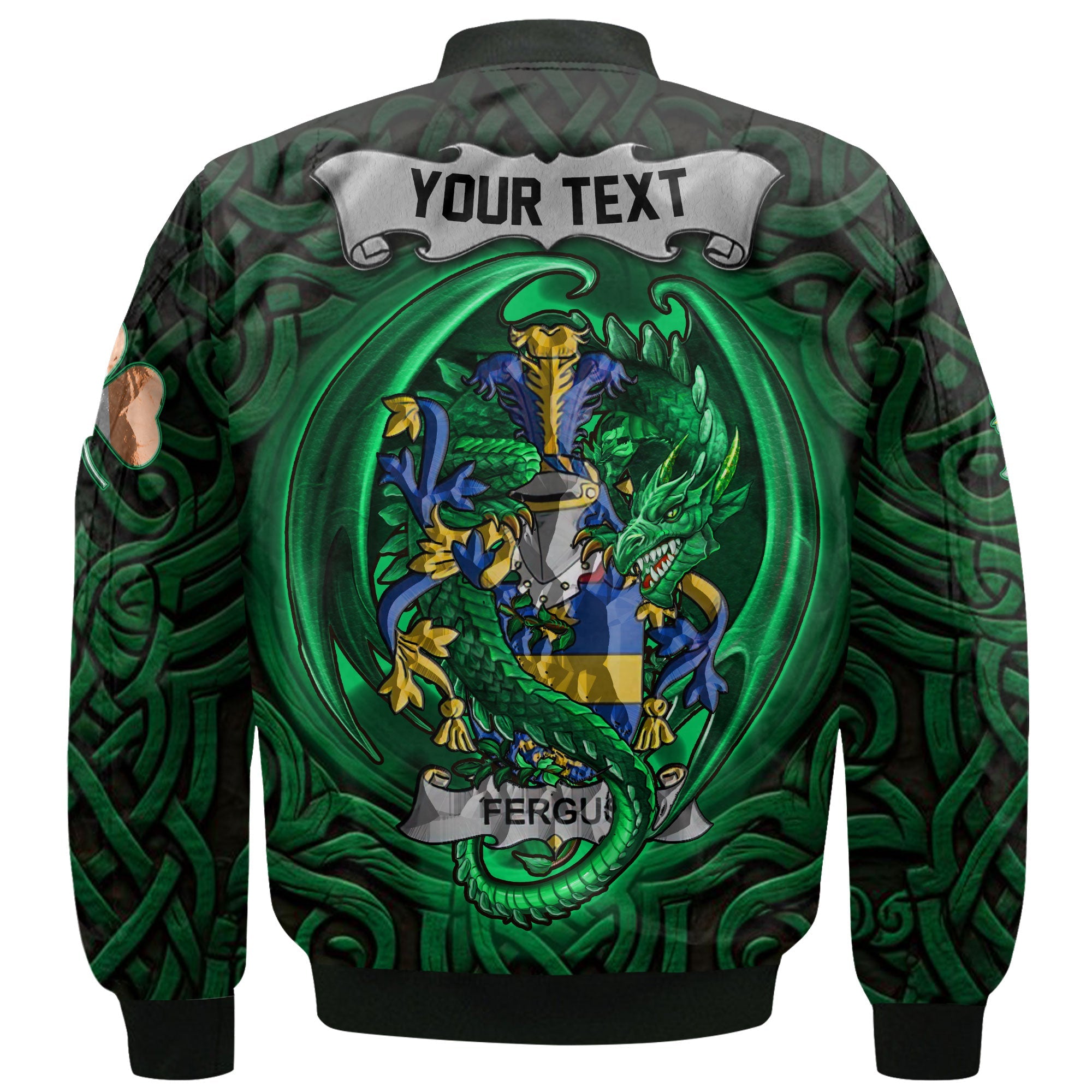 Fergus or O Fearghus Bomber Jackets The Green Dragon Of Ireland Style