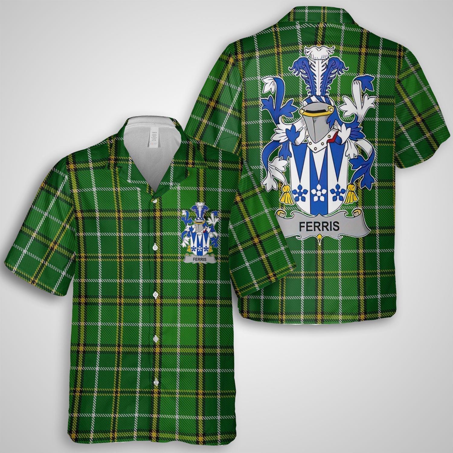 Ferris Hawaiian Shirts Crest And National Plaid Style