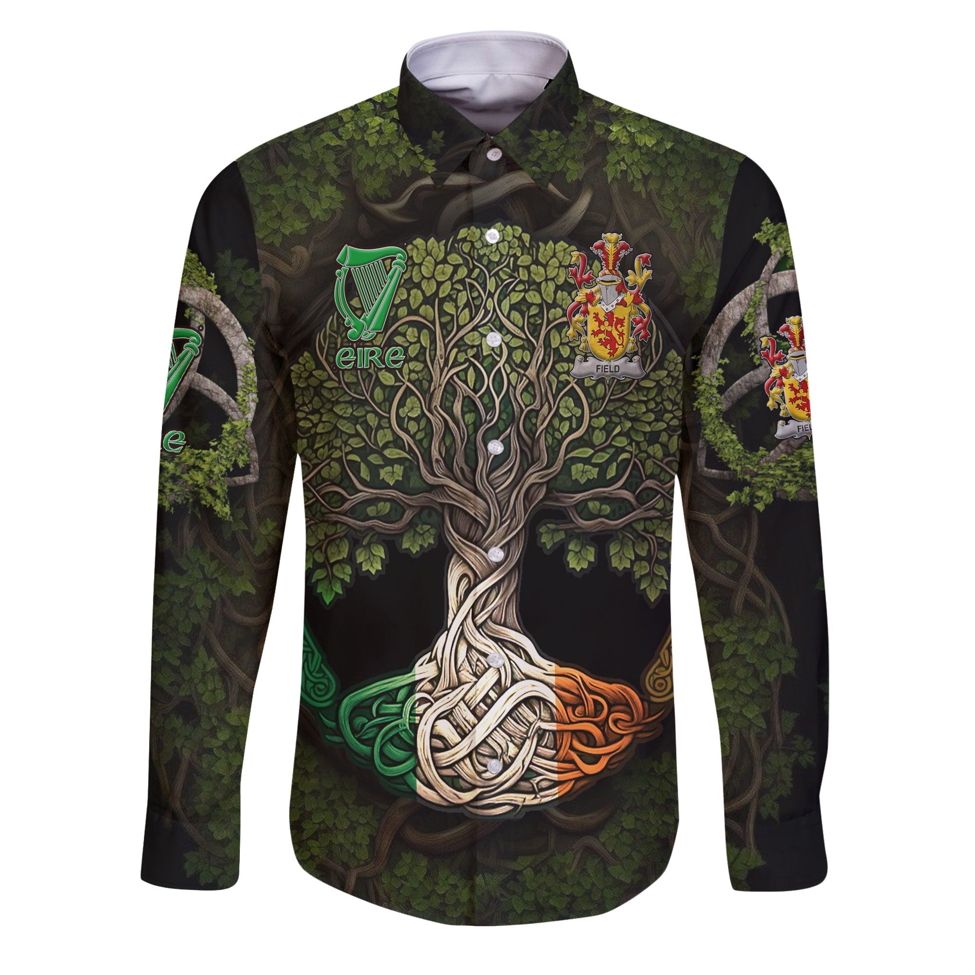 Field Long Sleeve Button Shirts Ireland Is My Root Style