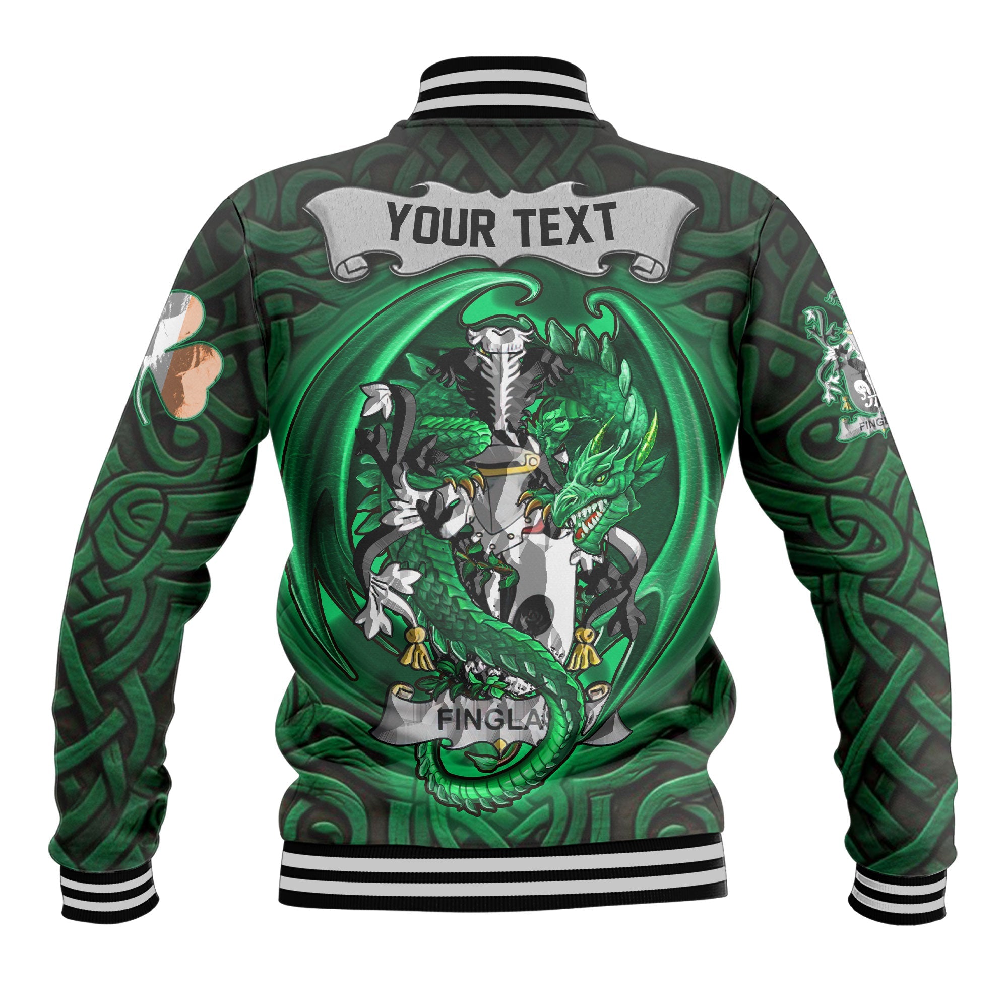Finglas Baseball Jackets The Green Dragon Of Ireland Style