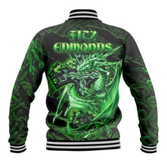 Fitz Edmonds Baseball Jackets Celtic Cross And Dragon Style