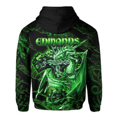 Fitz Edmonds Hoodies Celtic Cross And Dragon Style