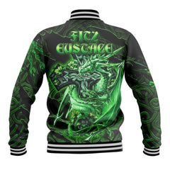 Fitz Eustace Baseball Jackets Celtic Cross And Dragon Style