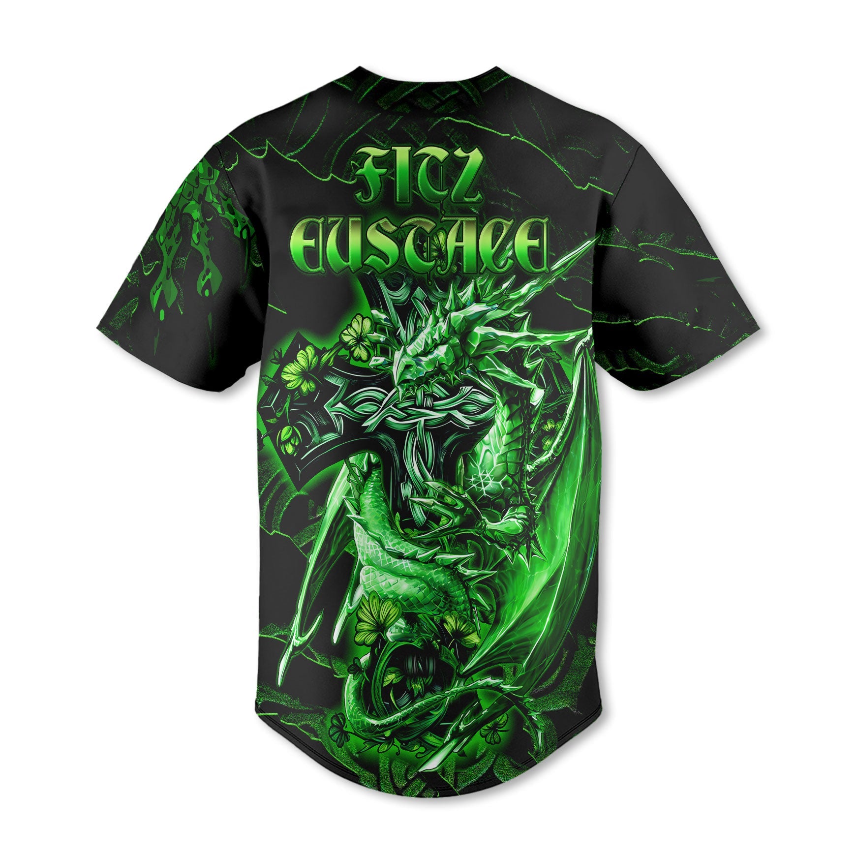 Fitz Eustace Baseball Jerseys Celtic Cross And Dragon Style