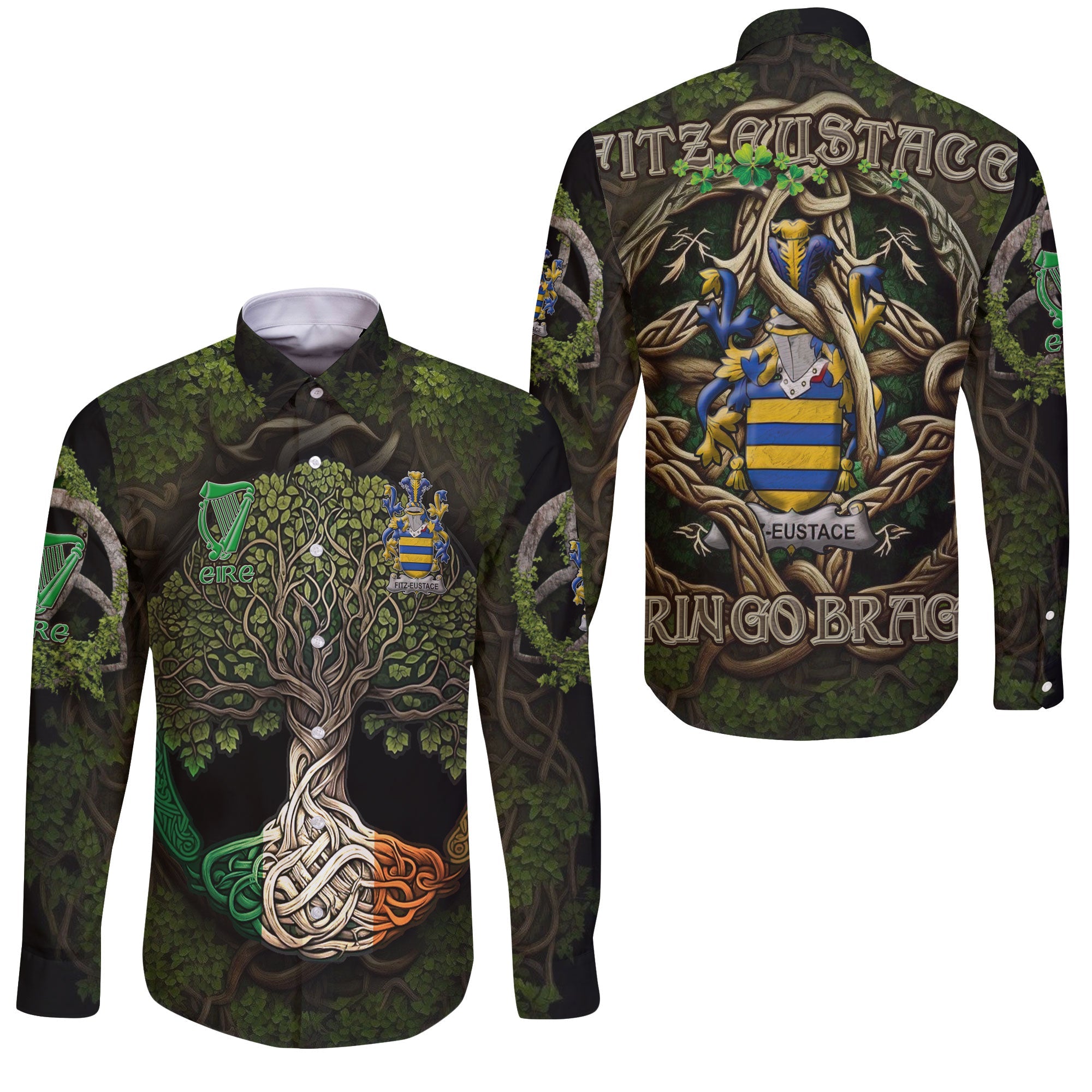 Fitz Eustace Long Sleeve Button Shirts Ireland Is My Root Style