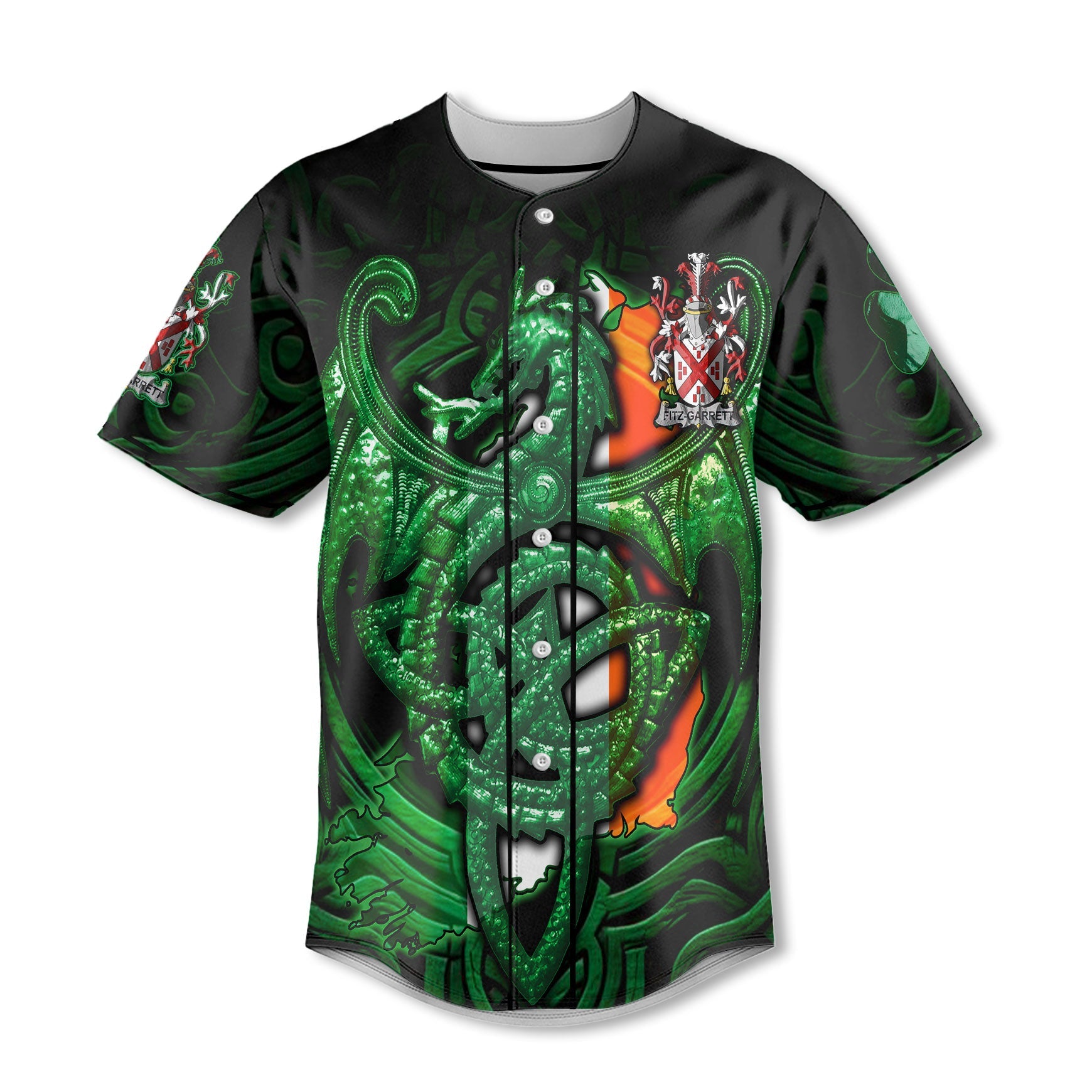 Fitz Garrett Baseball Jerseys The Green Dragon Of Ireland Style