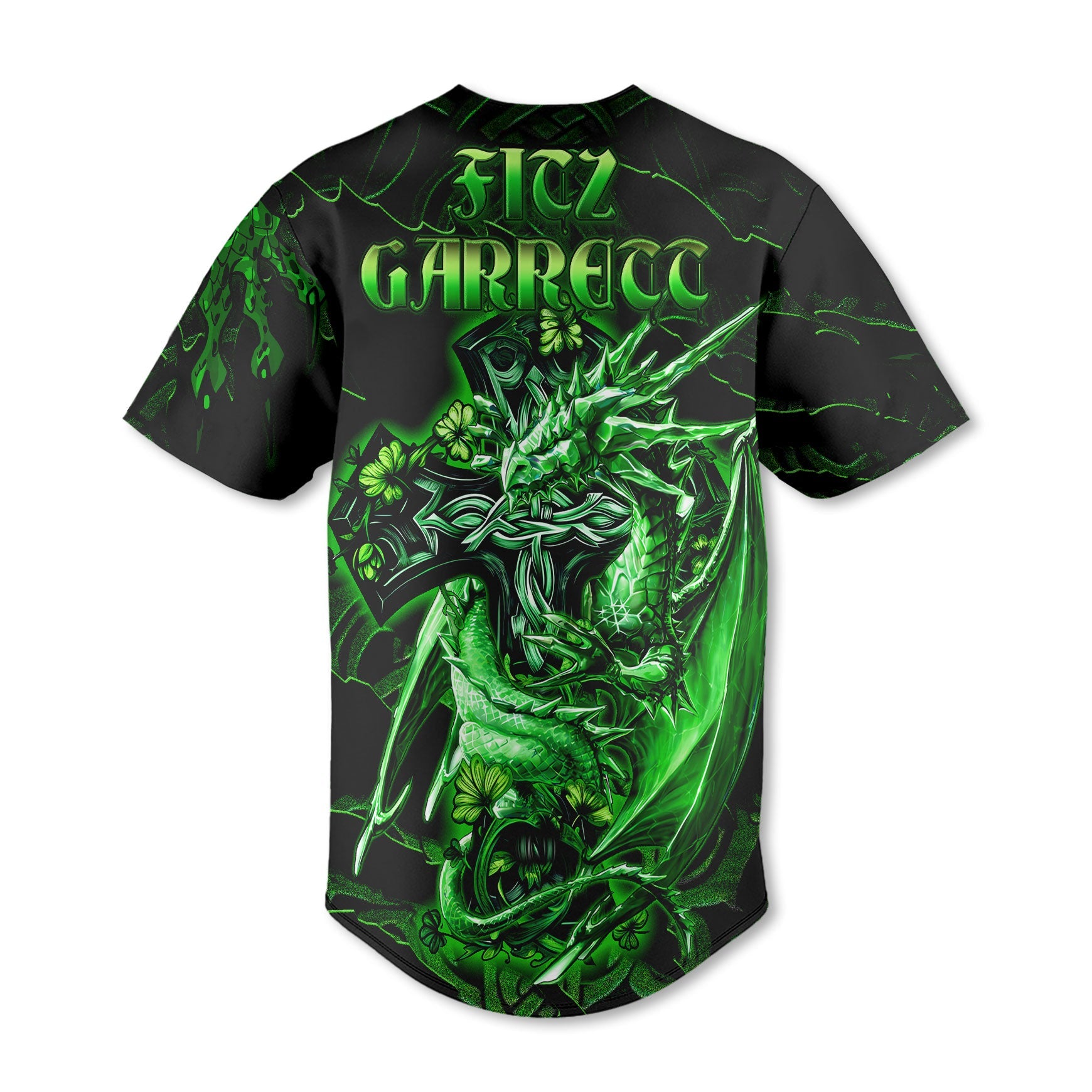 Fitz Garrett Baseball Jerseys Celtic Cross And Dragon Style