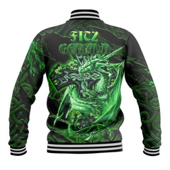 Fitz Gerald Baseball Jackets Celtic Cross And Dragon Style