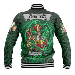 Fitz Harris Baseball Jackets The Green Dragon Of Ireland Style