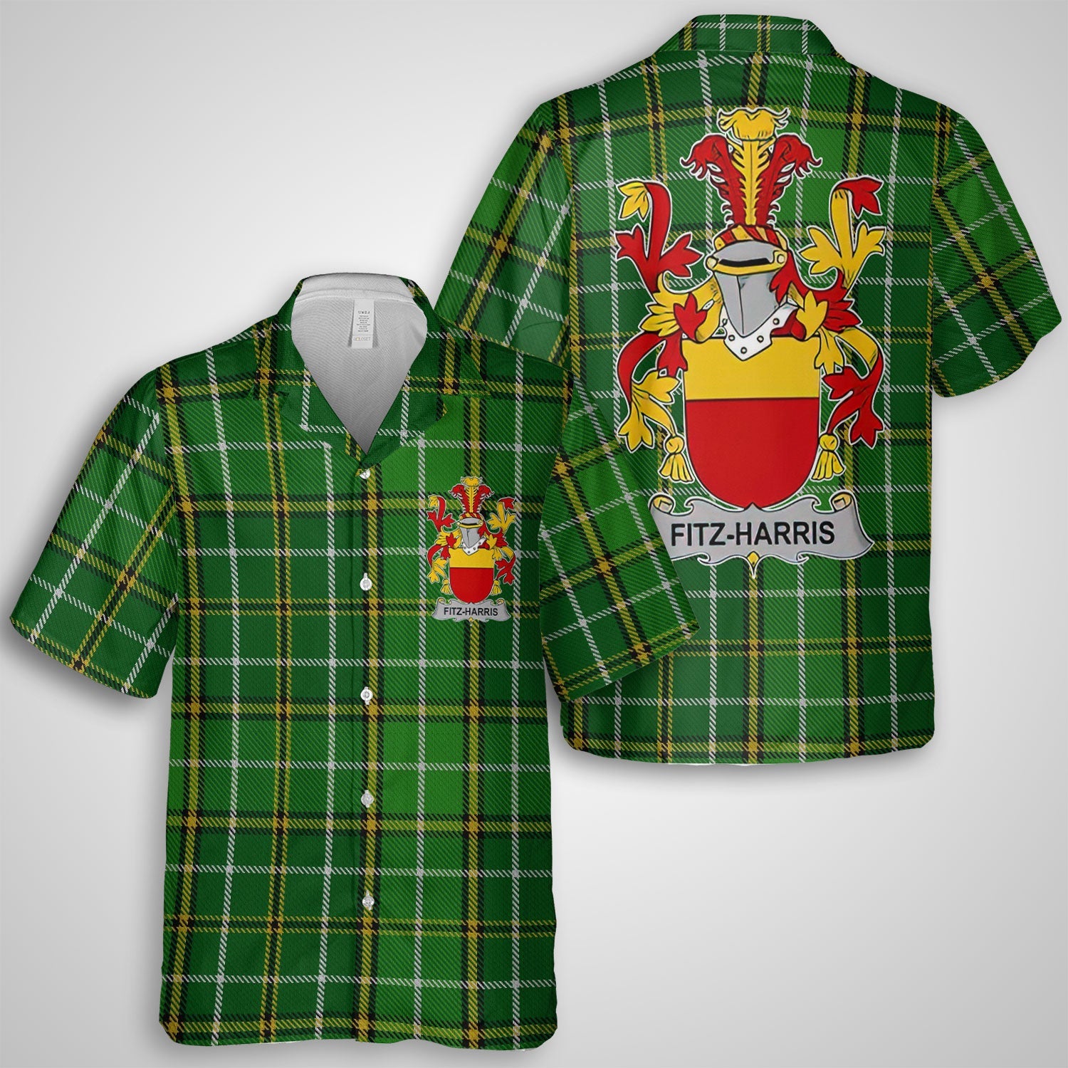 Fitz Harris Hawaiian Shirts Crest And National Plaid Style