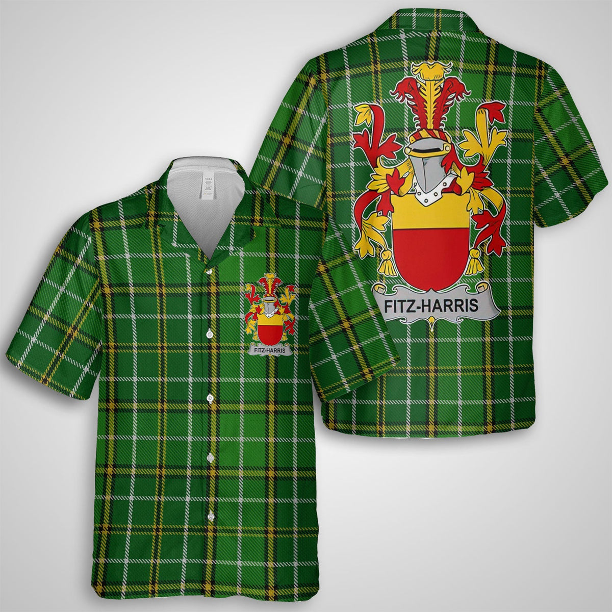 Fitz Harris Hawaiian Shirts Crest And National Plaid Style