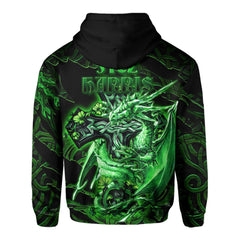 Fitz Harris Hoodies Celtic Cross And Dragon Style