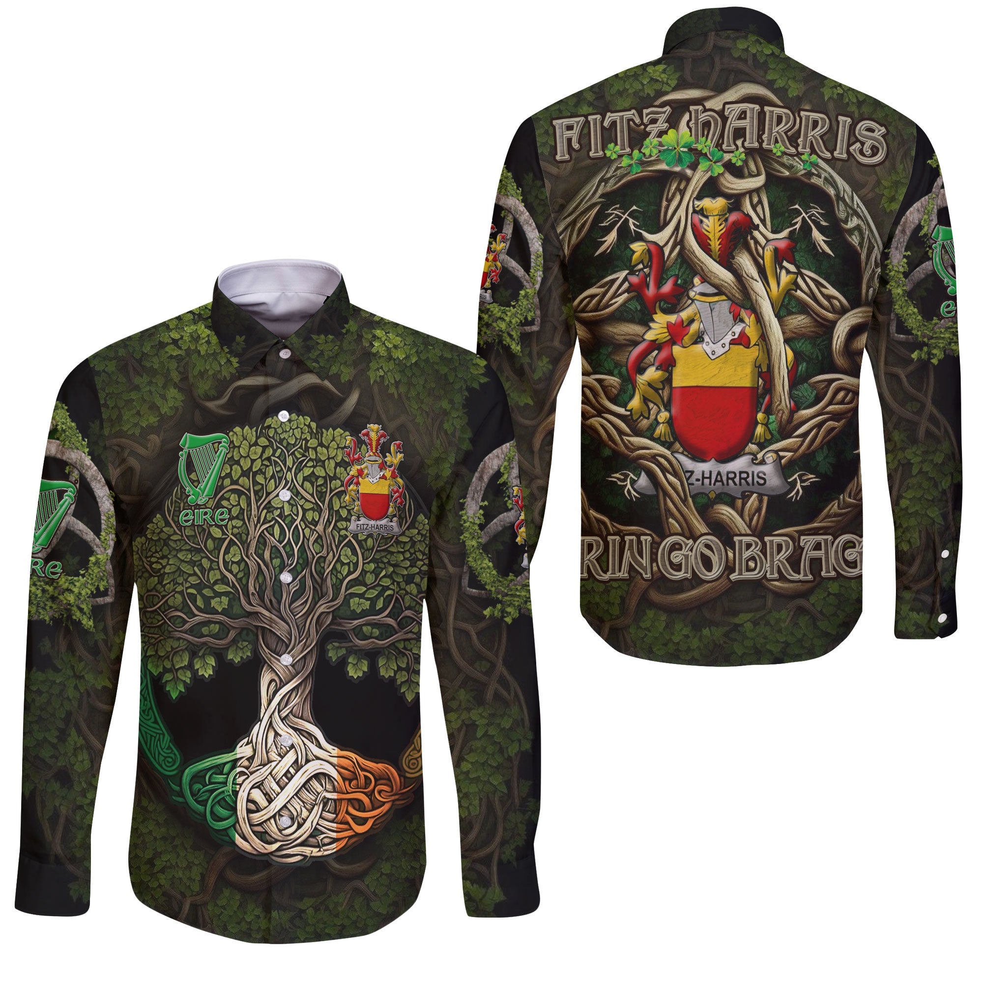 Fitz Harris Long Sleeve Button Shirts Ireland Is My Root Style