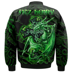 Fitz Henry Bomber Jackets Celtic Cross And Dragon Style