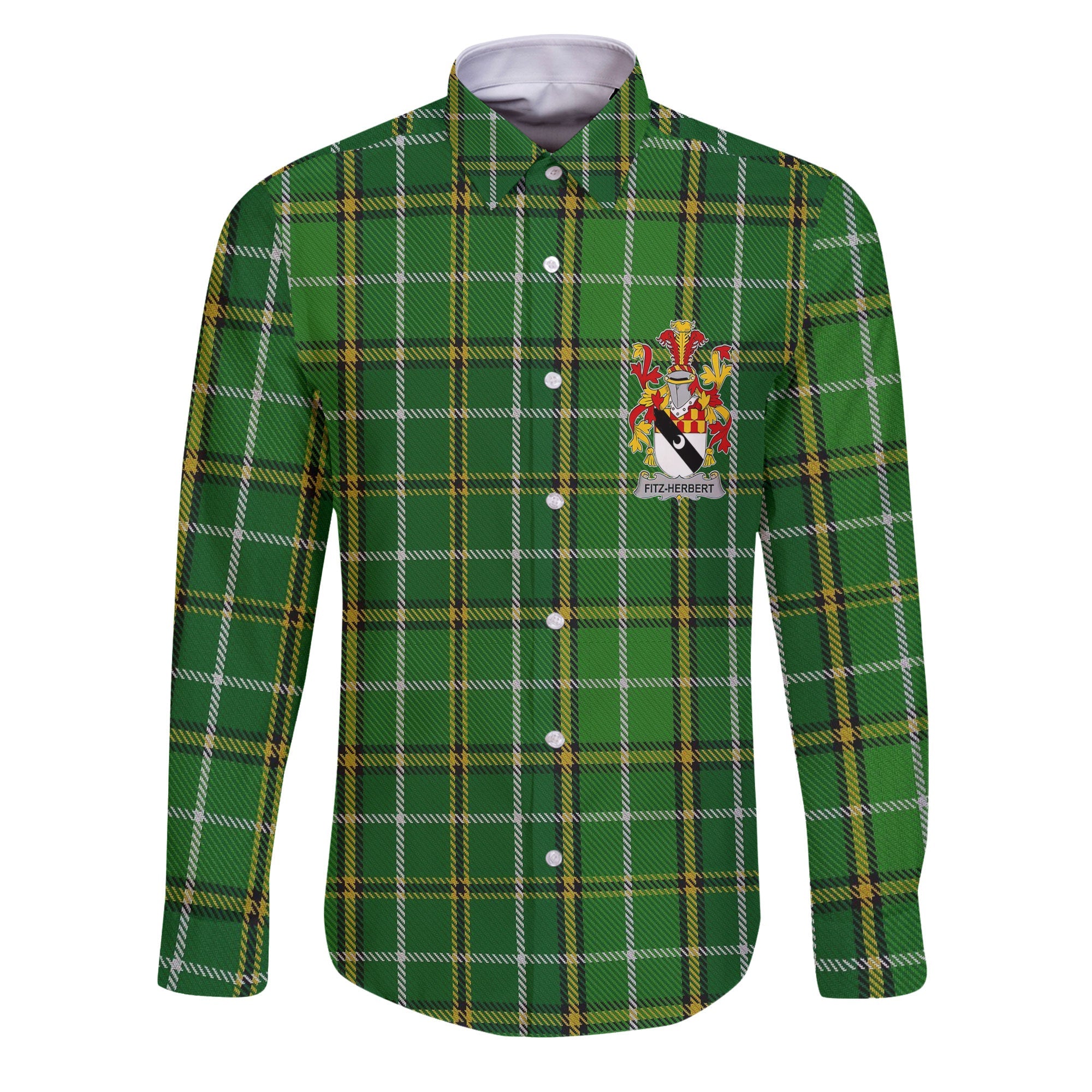 Fitz Herbert Long Sleeve Button Shirts Crest And National Plaid Style