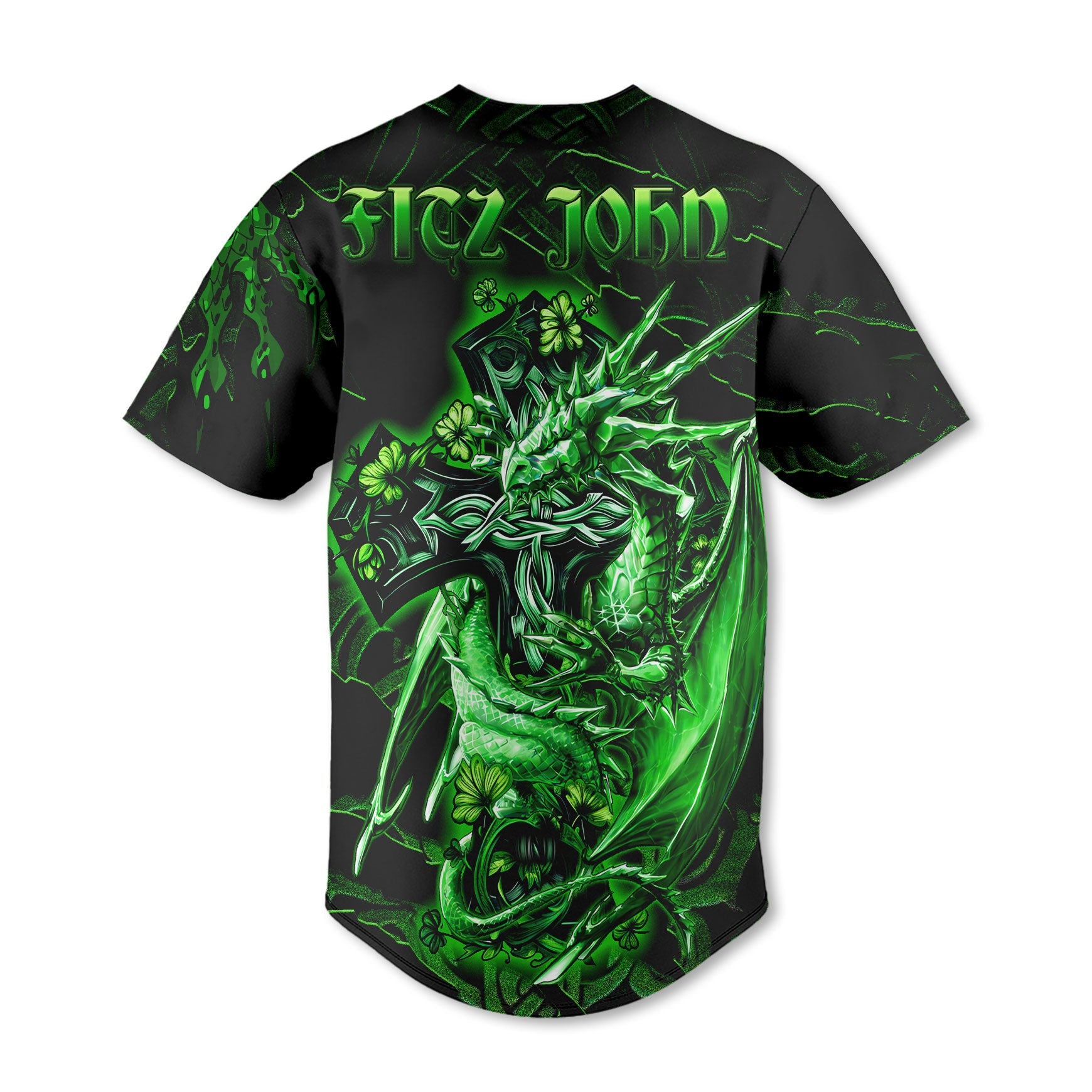 Fitz John Baseball Jerseys Celtic Cross And Dragon Style
