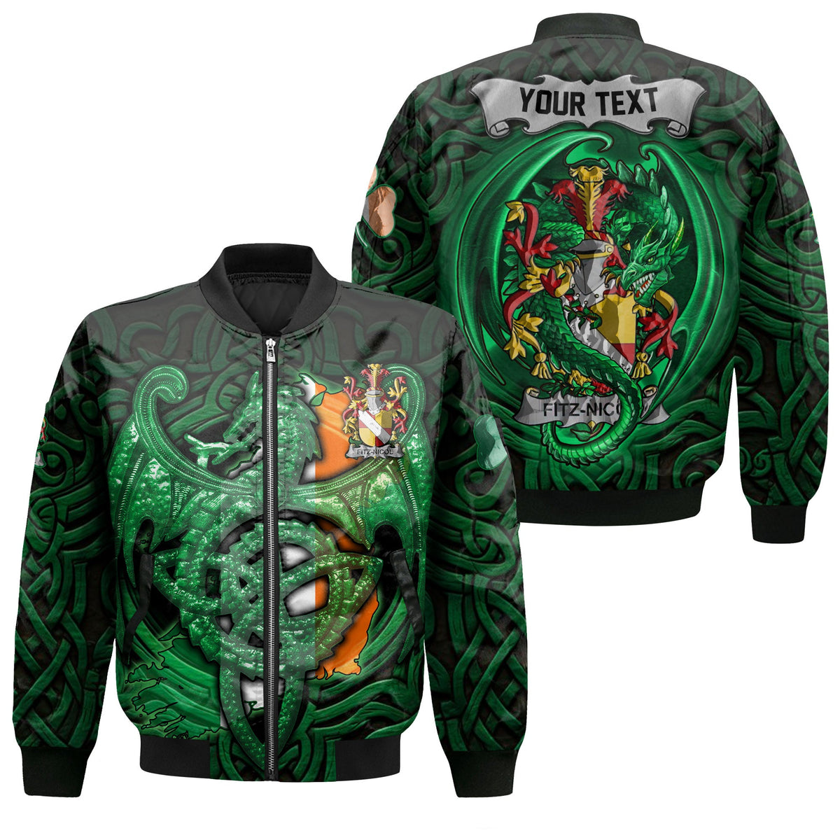 Fitz Nicol Bomber Jackets The Green Dragon Of Ireland Style