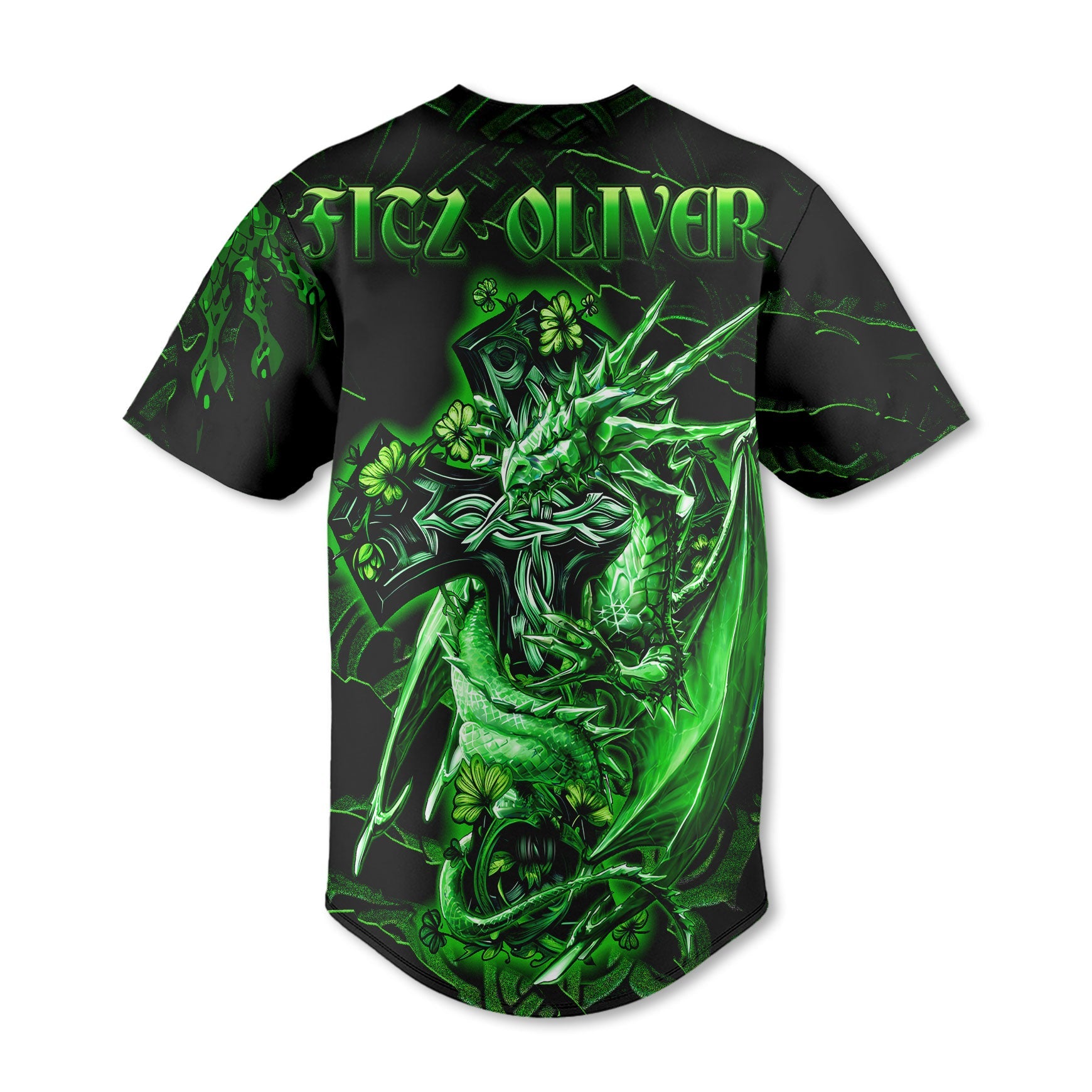 Fitz Oliver Baseball Jerseys Celtic Cross And Dragon Style