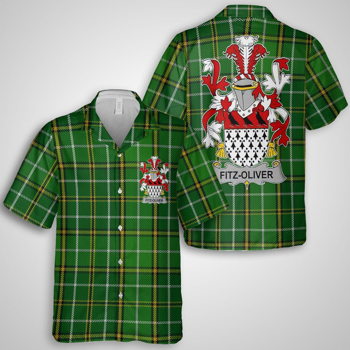 Fitz Oliver Hawaiian Shirts Crest And National Plaid Style