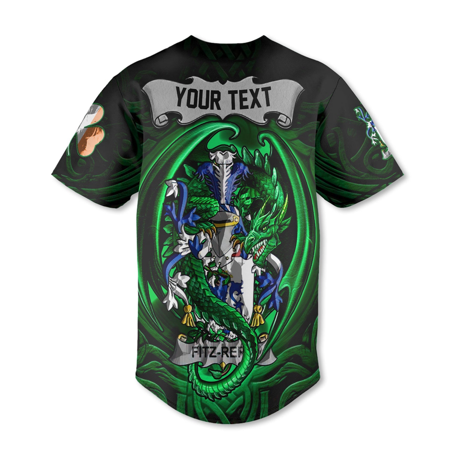 Fitz Rery Baseball Jerseys The Green Dragon Of Ireland Style