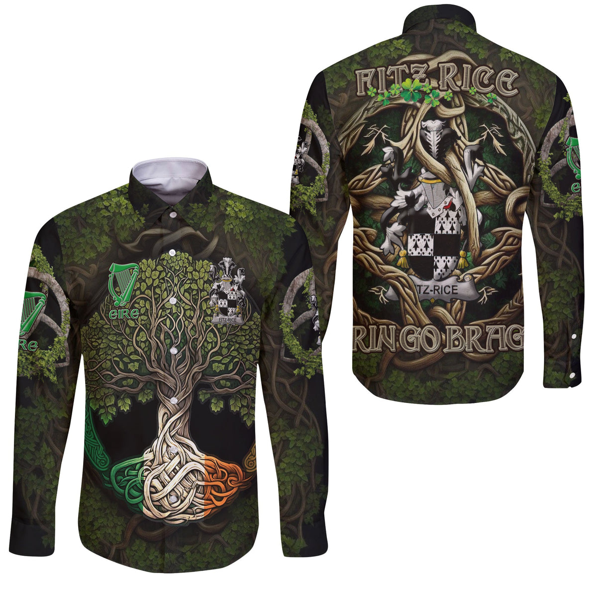 Fitz Rice Long Sleeve Button Shirts Ireland Is My Root Style