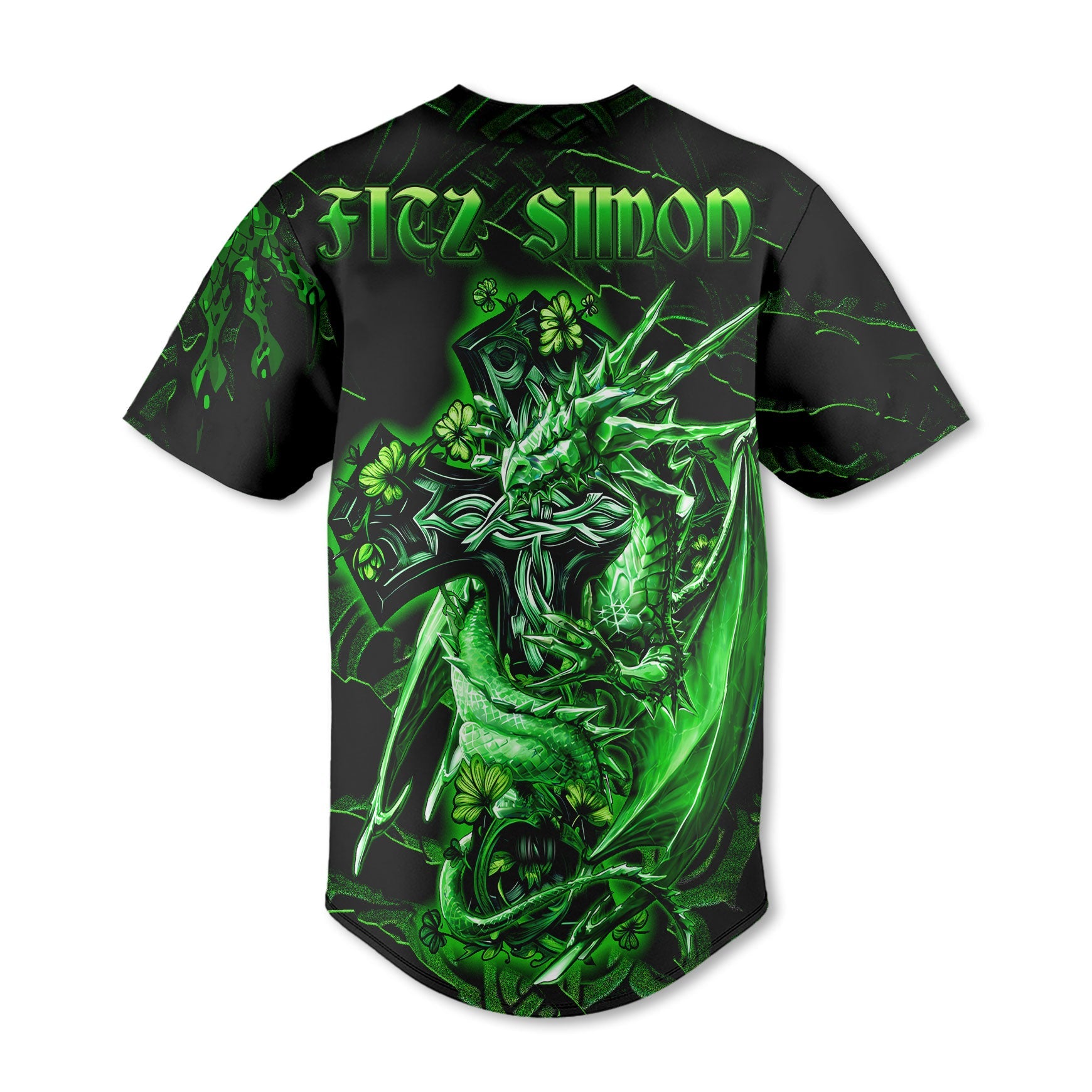 Fitz Simon Baseball Jerseys Celtic Cross And Dragon Style