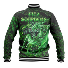 Fitz Stephens Baseball Jackets Celtic Cross And Dragon Style