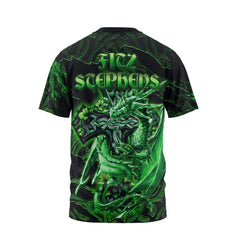 Fitz Stephens T-Shirts Celtic Cross And Dragon Style