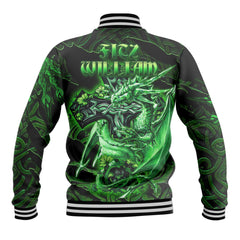 Fitz William Baseball Jackets Celtic Cross And Dragon Style