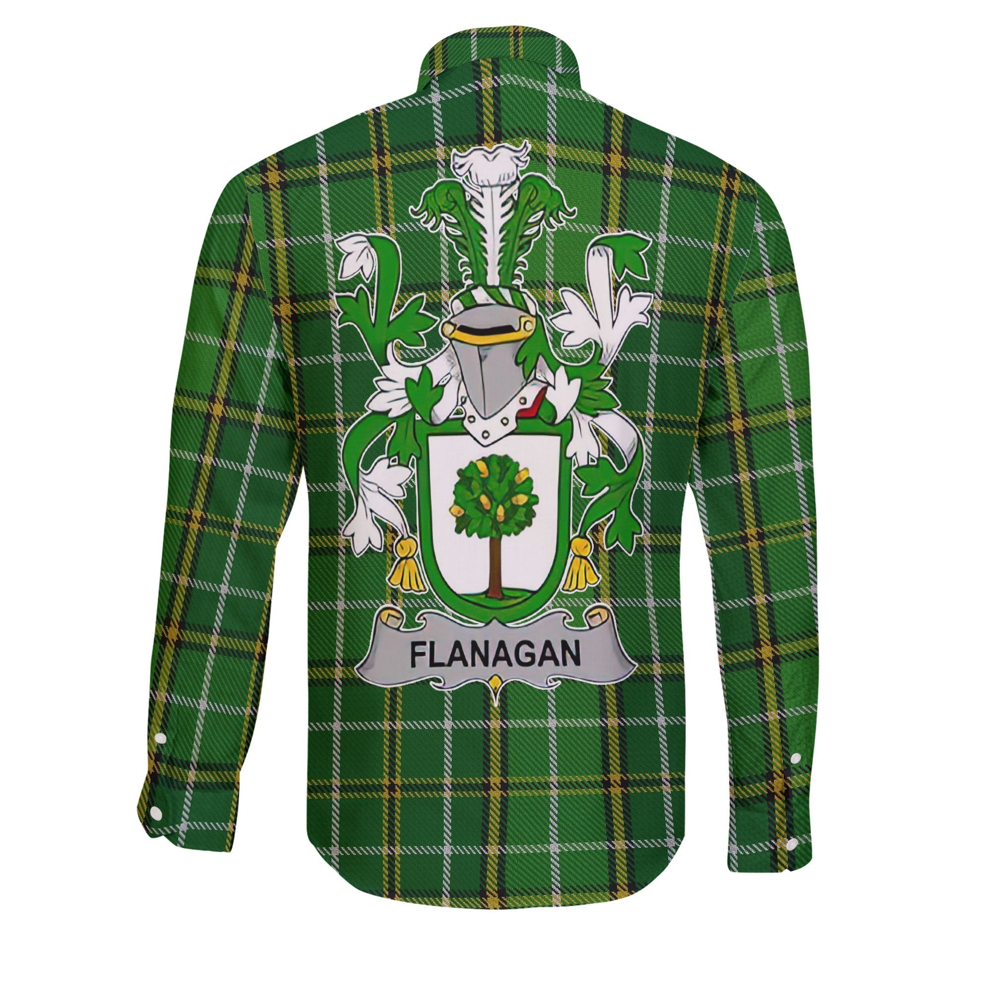 Flanagan or O Flanagan Long Sleeve Button Shirts Crest And National Plaid Style