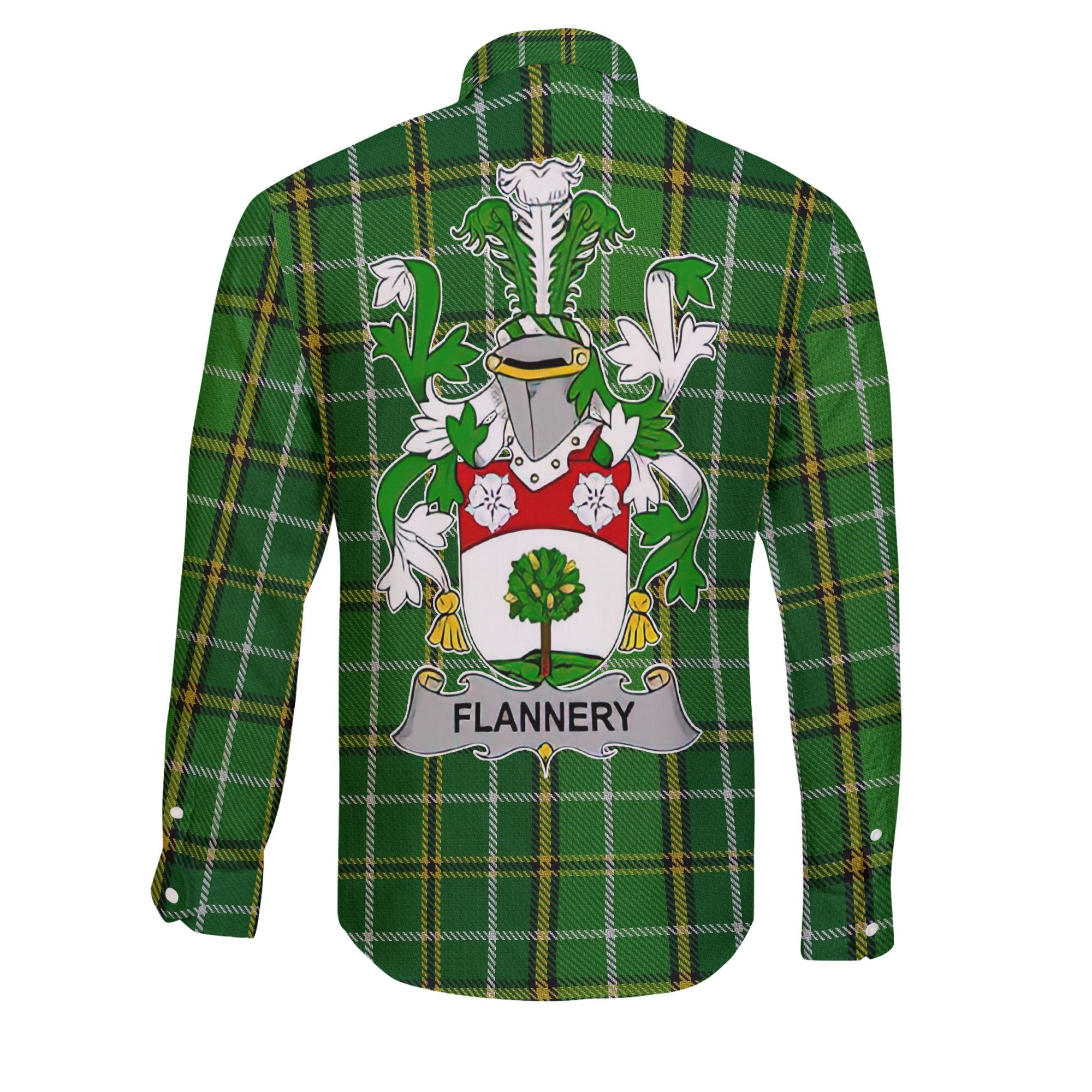 Flannery or O Flannery Long Sleeve Button Shirts Crest And National Plaid Style