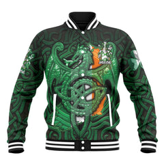 Flood Baseball Jackets The Green Dragon Of Ireland Style