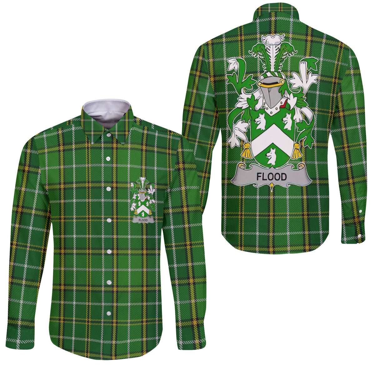 Flood Long Sleeve Button Shirts Crest And National Plaid Style