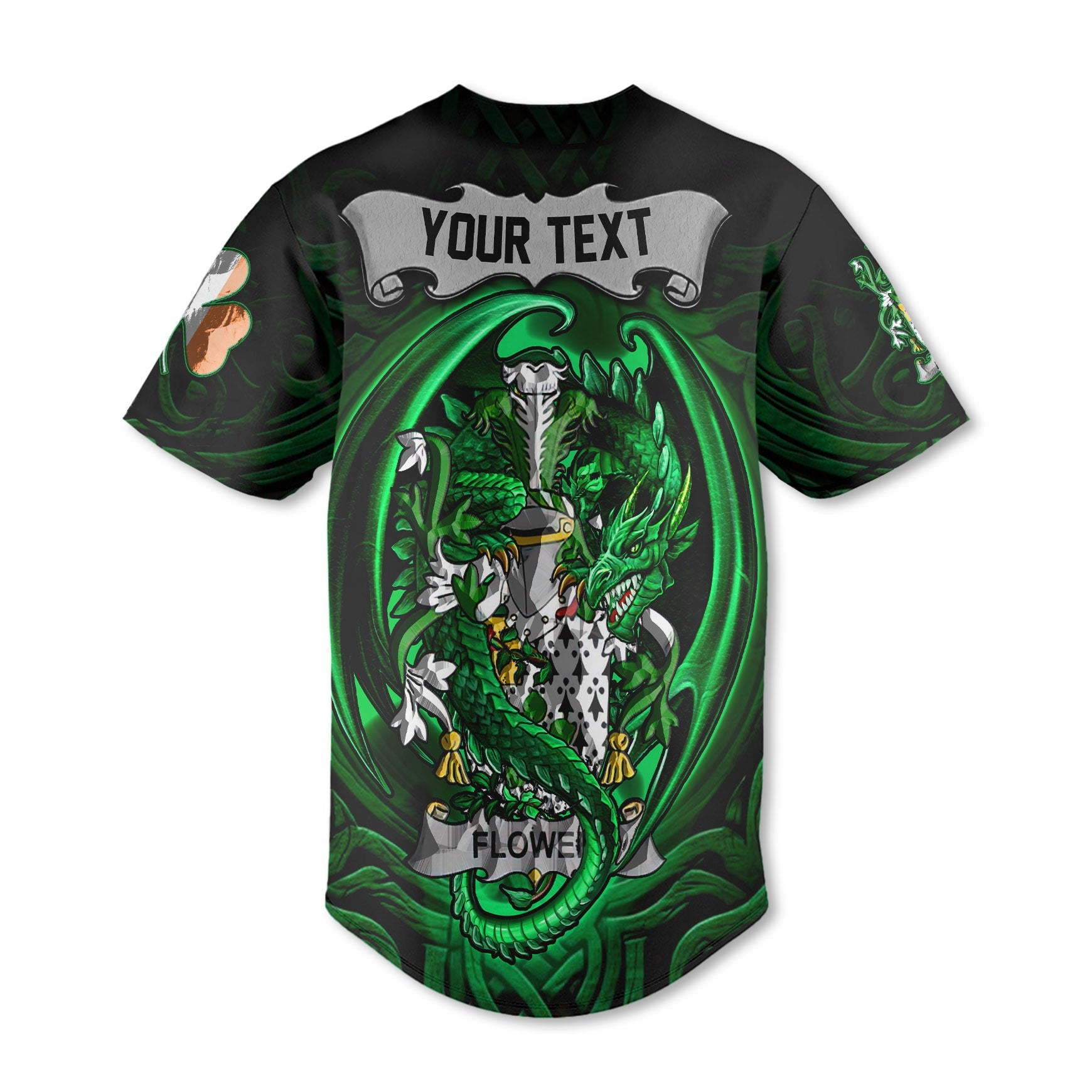 Flower Baseball Jerseys The Green Dragon Of Ireland Style